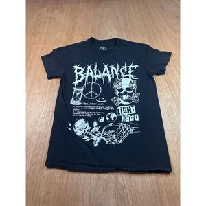 Balance Light Dark Black Graphic T Shirt Mens S Skull Goth Streetwear Tee